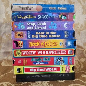 9 Vintage children’s VHS tape lot various kids shows cartoons Blue's Clues etc